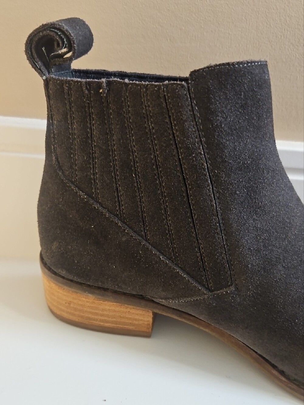 Dolce Vita Charcoal Grey Suede Ankle Booties with Low Stacked Heel - Picture 8 of 8